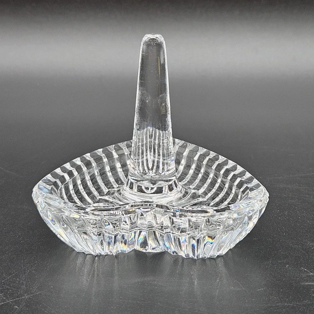 Marquis Waterford Crystal Heart Shaped Ring Jewelry Holder Trinket Dish Signed